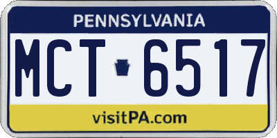 PA license plate MCT6517