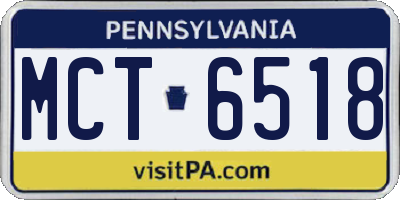 PA license plate MCT6518