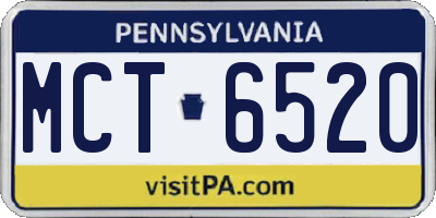 PA license plate MCT6520