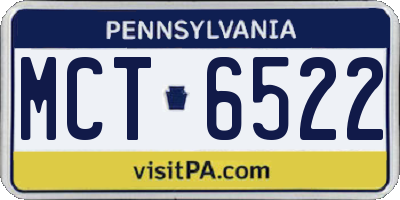 PA license plate MCT6522