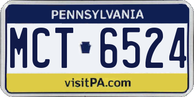 PA license plate MCT6524