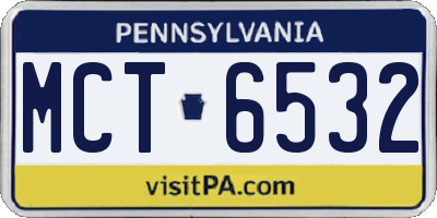 PA license plate MCT6532