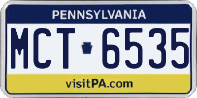 PA license plate MCT6535