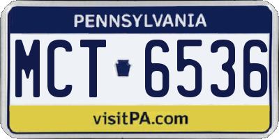 PA license plate MCT6536