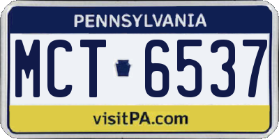PA license plate MCT6537