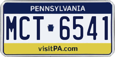 PA license plate MCT6541