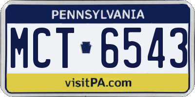 PA license plate MCT6543