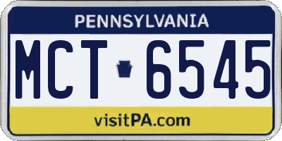 PA license plate MCT6545