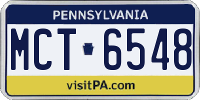 PA license plate MCT6548