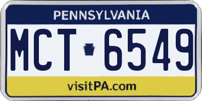 PA license plate MCT6549