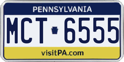 PA license plate MCT6555