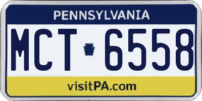 PA license plate MCT6558