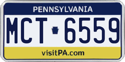 PA license plate MCT6559