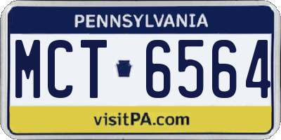 PA license plate MCT6564