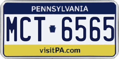 PA license plate MCT6565