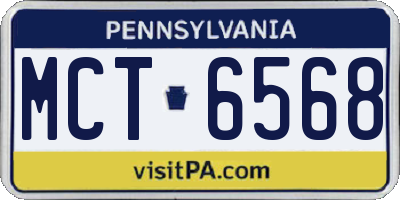 PA license plate MCT6568