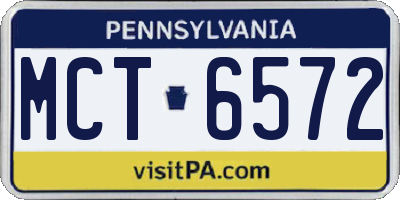 PA license plate MCT6572