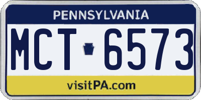PA license plate MCT6573