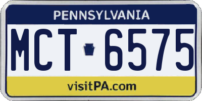 PA license plate MCT6575