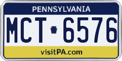 PA license plate MCT6576