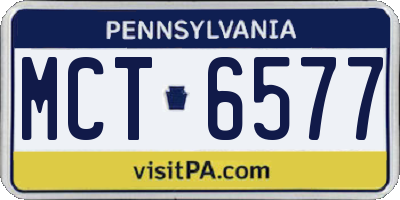 PA license plate MCT6577