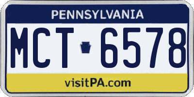 PA license plate MCT6578