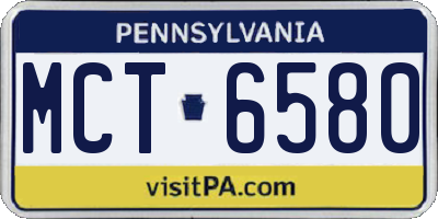 PA license plate MCT6580