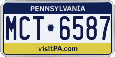 PA license plate MCT6587