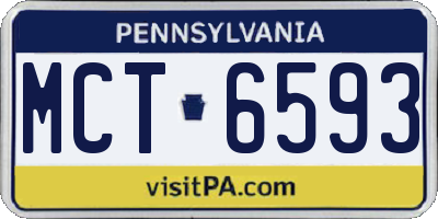 PA license plate MCT6593
