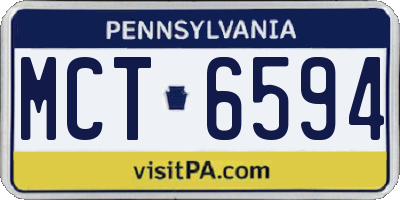 PA license plate MCT6594