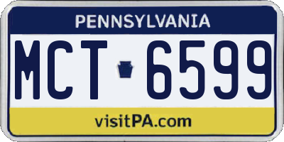 PA license plate MCT6599