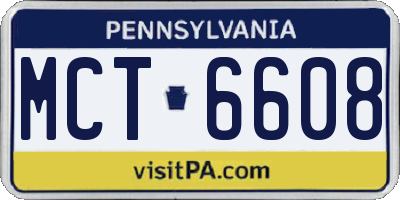 PA license plate MCT6608