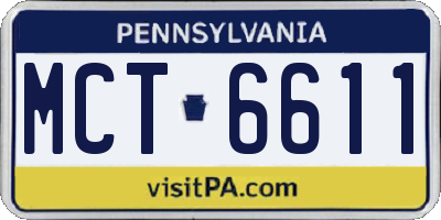 PA license plate MCT6611