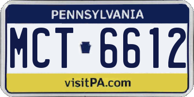 PA license plate MCT6612