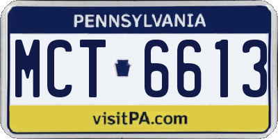 PA license plate MCT6613