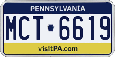 PA license plate MCT6619