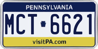 PA license plate MCT6621
