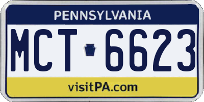 PA license plate MCT6623