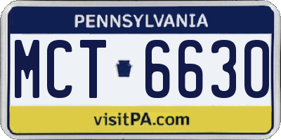 PA license plate MCT6630