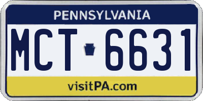 PA license plate MCT6631
