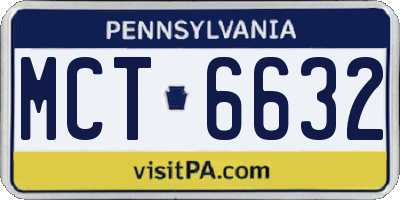 PA license plate MCT6632