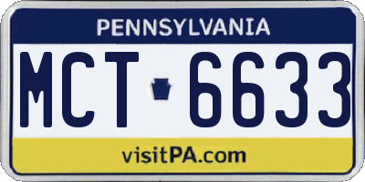 PA license plate MCT6633