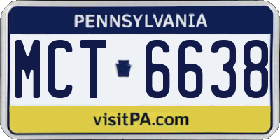 PA license plate MCT6638