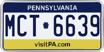 PA license plate MCT6639