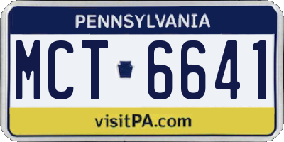 PA license plate MCT6641