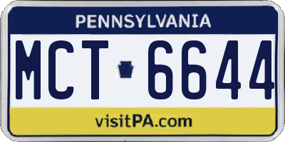 PA license plate MCT6644