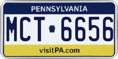 PA license plate MCT6656