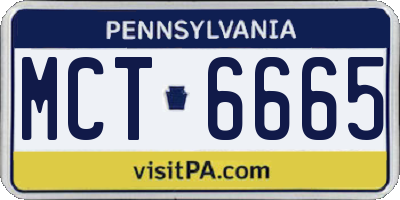 PA license plate MCT6665