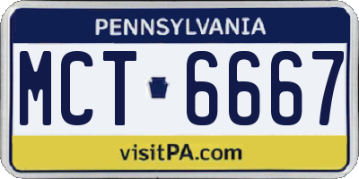 PA license plate MCT6667