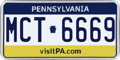 PA license plate MCT6669